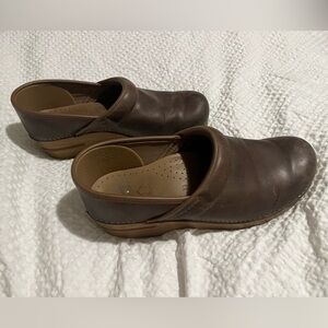 Brown Leather Dansko Clogs Women